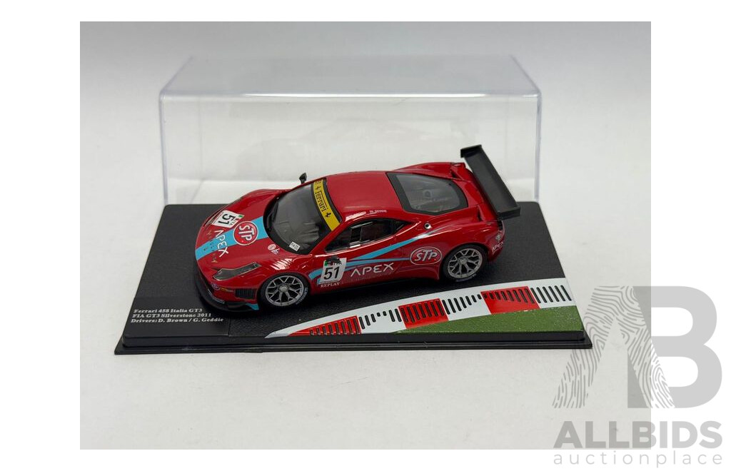 Altaya 2011 Ferrari 458 Italia GT3 #51 Silverstone Brown / Geddie 1:43 Scale Model Car - New