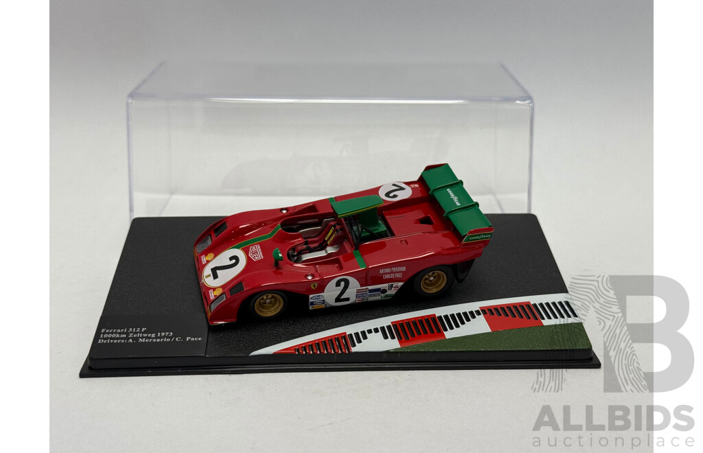Altaya 1973 Ferrari 312 P #2 1000km Zeltweg Merzario / Pace Rosso Corsa Red / Green 1:43 Scale Model Car - New