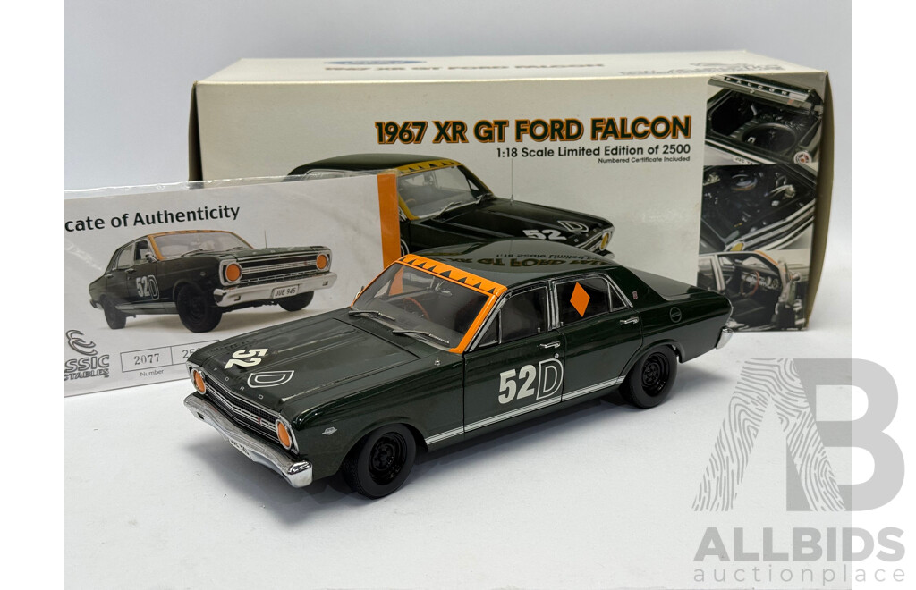 Harry Firth/Fred Gibson Classic Carlectable 1967 Bathurst Winner Ford XR Falcon GT - 1/18 Scale