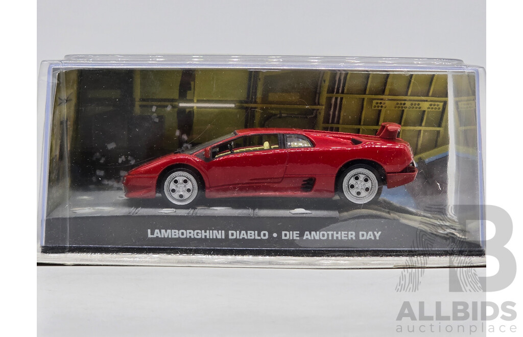 GE Fabbri Ltd 1992 Lamborghini Diablo Red - James Bond 007 Die Another Day 1:43 Scale Model Car - Sealed in Blister