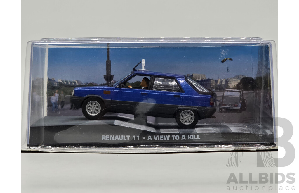 GE Fabbri Ltd 1983 Renault 11 TXE Blue - James Bond 007 a View to Kill 1:43 Scale Model Car - Sealed in Blister