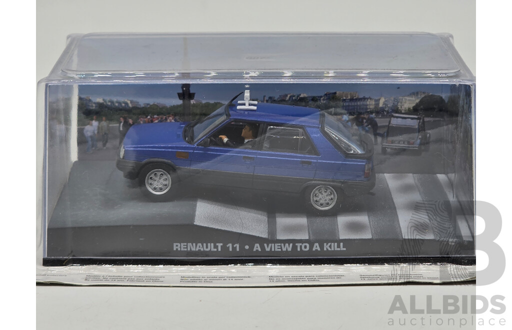 GE Fabbri Ltd 1983 Renault 11 TXE Blue - James Bond 007 a View to Kill 1:43 Scale Model Car - Sealed in Blister