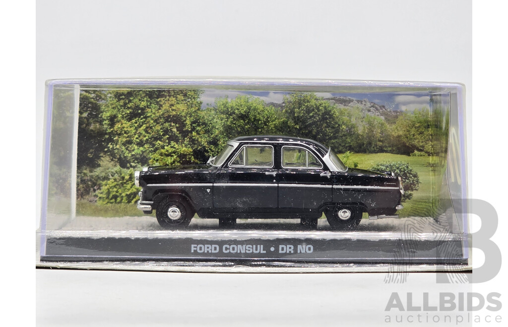 GE Fabbri Ltd 1959 Ford Consul MkII Black - James Bond 007 Dr No 1:43 Scale Model Car - Sealed in Blister