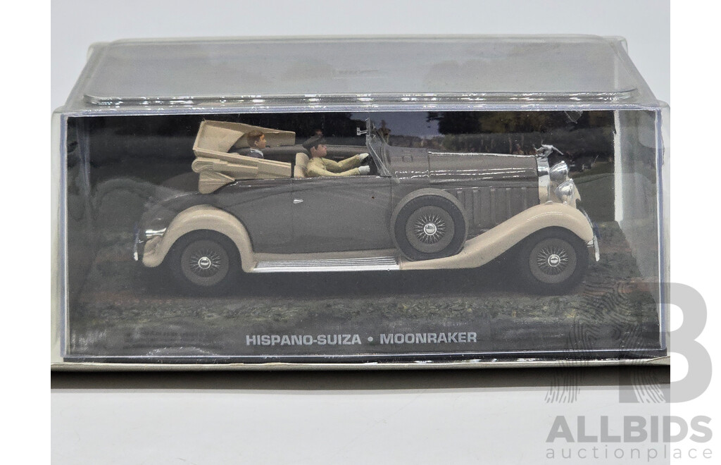 GE Fabbri Ltd 1936 Hispano-Suiza J12 Cabriolet Grey - James Bond 007 Moonraker 1:43 Scale Model Car - Sealed in Blister