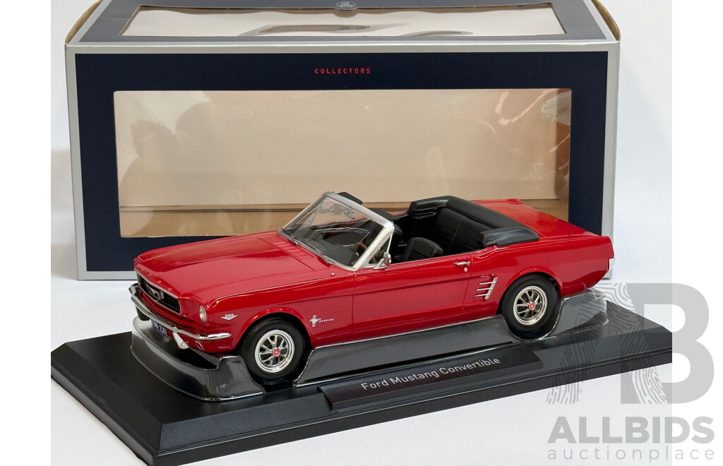 Norev 1966 Ford Mustang Convertible Open Roof Red 1:18 Scale Model Car - New