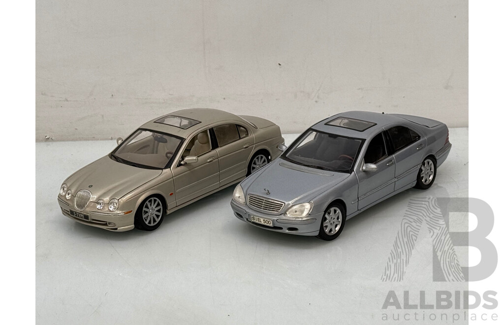 Maisto Mercedes Benz and Jaguar Model Cars - 1/18 Scale