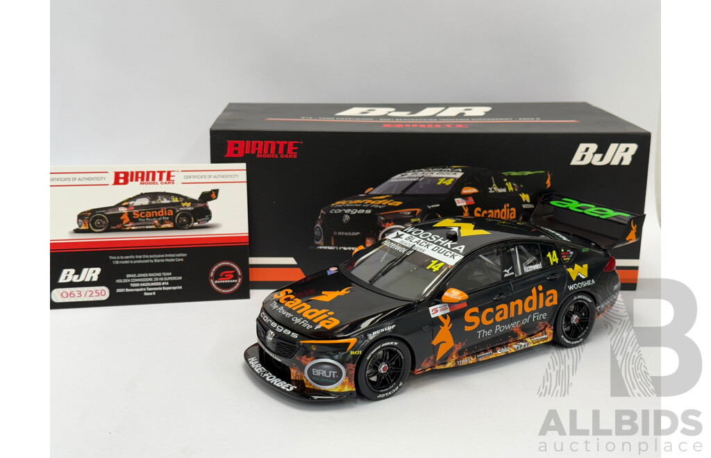 Biante 2021 Holden ZB Commodore V8 Supercar Brad Jones Racing Scandia - 1/18 Scale - New