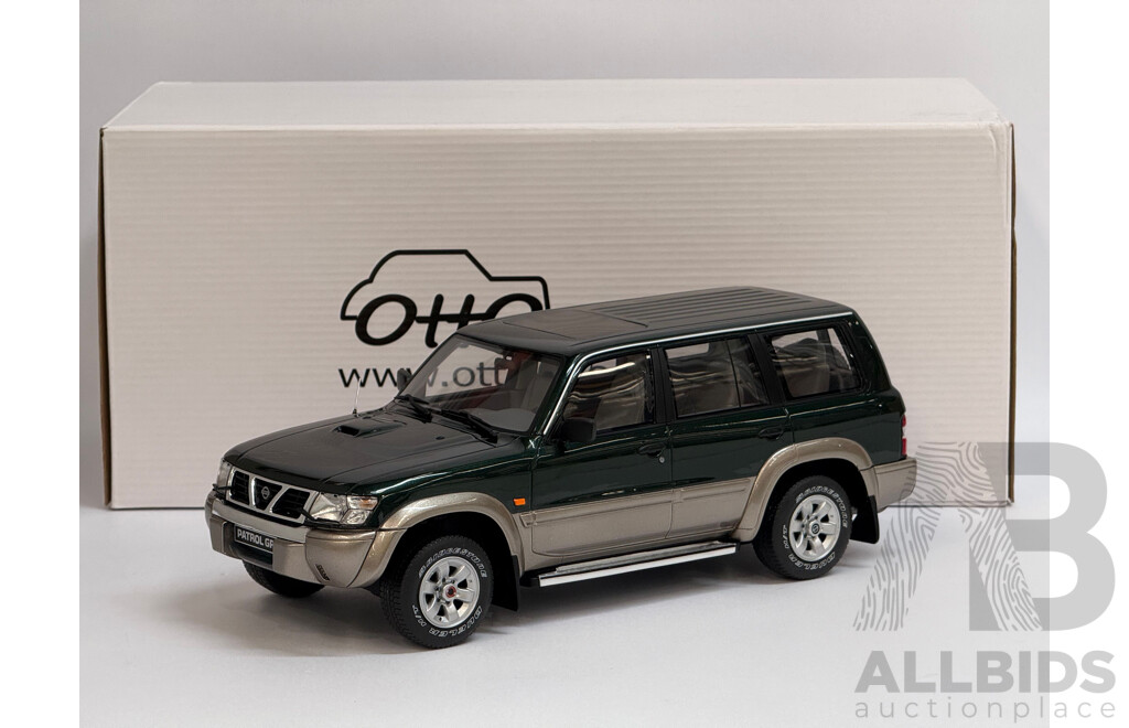 Ottomobile 1998 Nissan Patrol GU Series GR Y61 LHD Basil Green / Beige 1:18 Scale Model Car - New