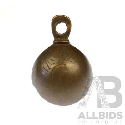 Vintage Brass Handcrafted Cow Bell 65mm X 60mm