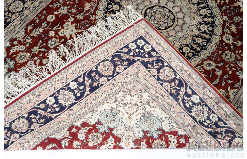 Hand Knotted Silk Sub Continental Persian Style Rug