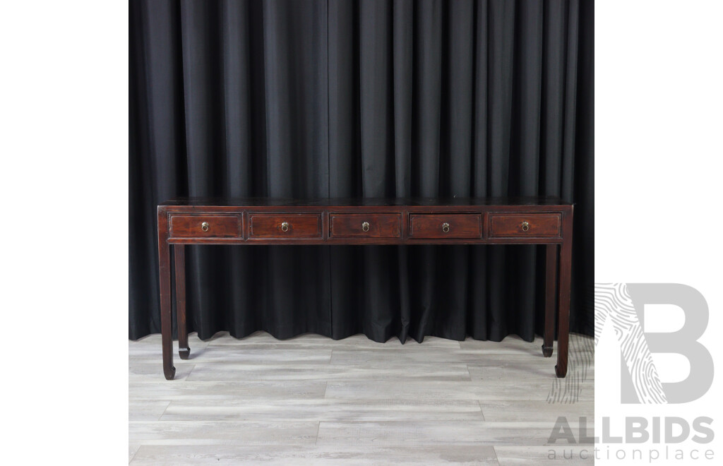 Chinese Five Drawer Elevated Hall Table