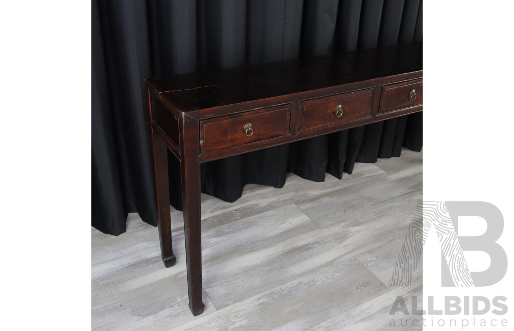 Chinese Five Drawer Elevated Hall Table