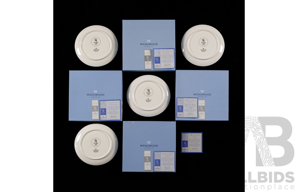 Collection Four Limited Edition Wedgwood Jasper Ware Millennium Collection Display Plates in Original Boxes