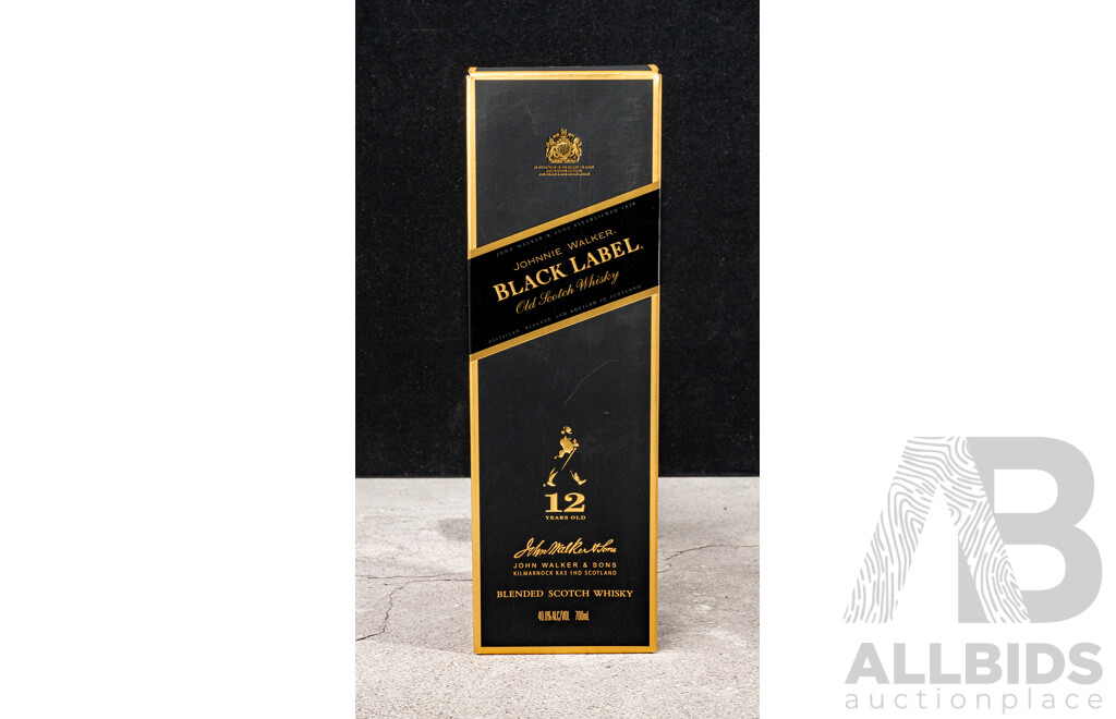 Boxed Johnnie Walker Black Label 12 Year Blended Scotch Whisky