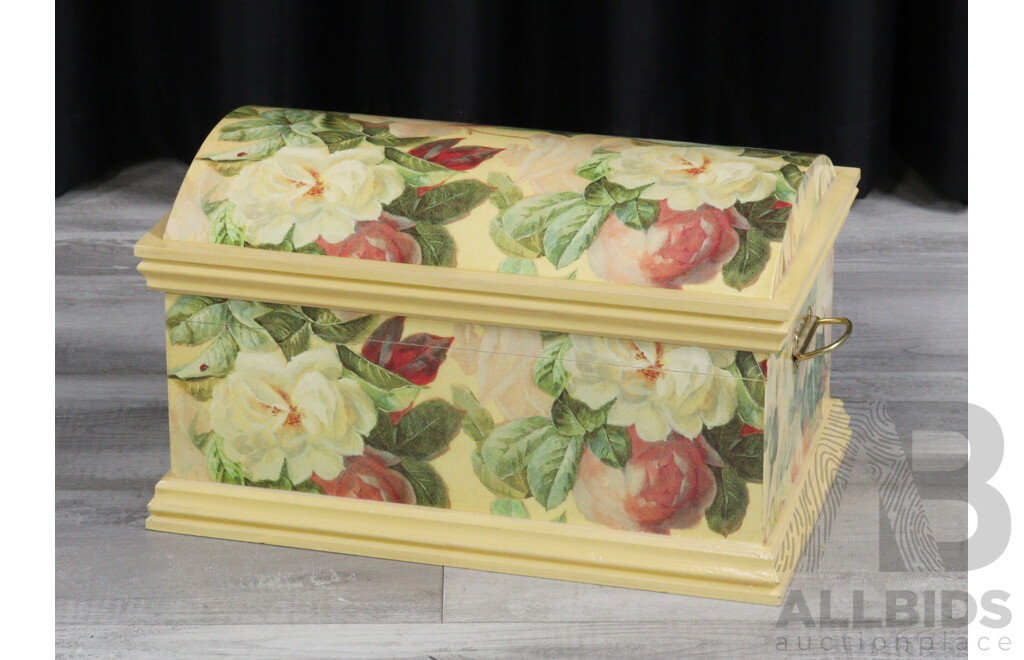 Small Modern Decoupage Dome Top Trunk by PKK, Yass