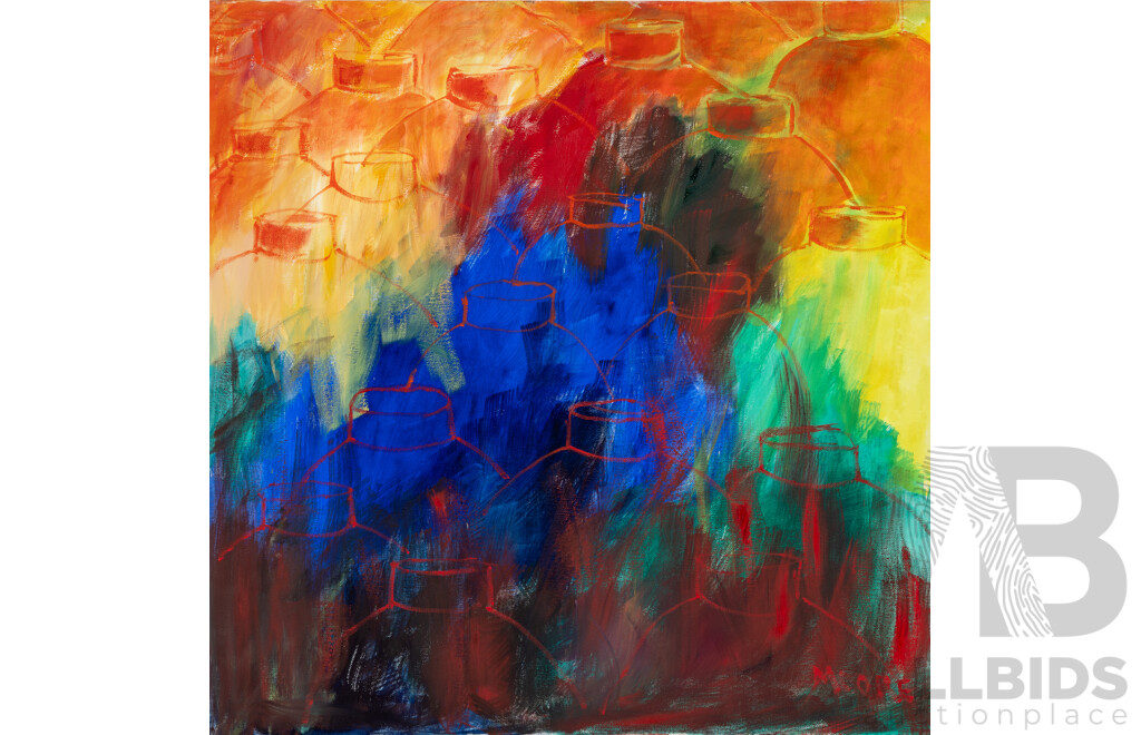 Roger Moore, (20th Century, Australian), Vessels XXIII, Wonderful Original Oil on Canvas, 60 x 60 cm