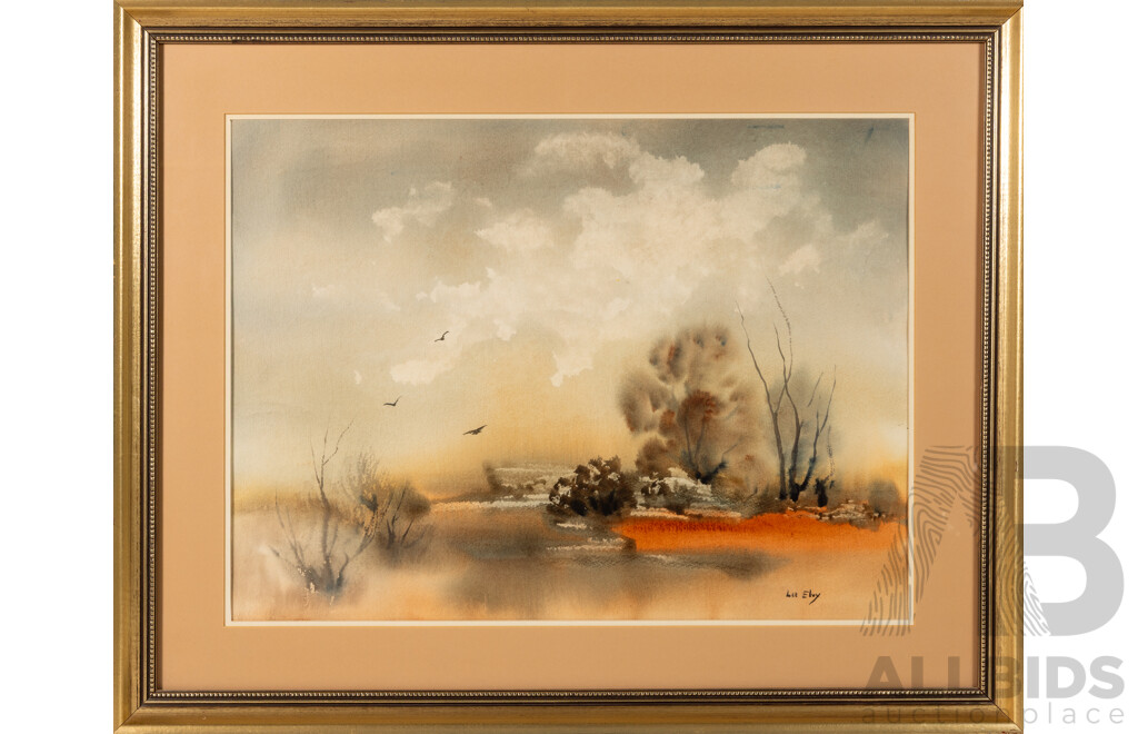 Lee Elvy, (20th Century, Australian, 1919-?), Toward Dark's Forest, Original Vintage Watercolour, 63.5 x 79 cm (frame)