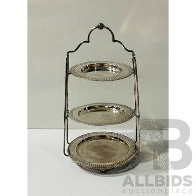 Vintage Three Tier Silver Plate Cake Stand