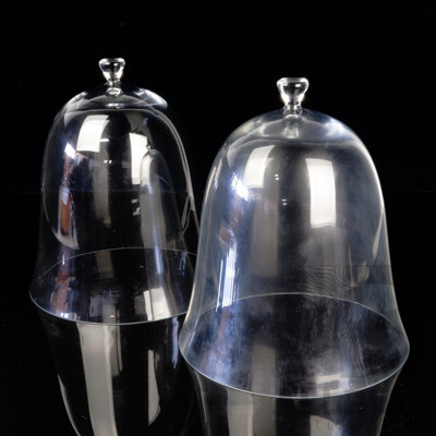 Pair Large Glass Cloches