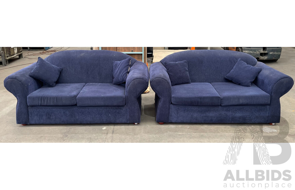 Blue 2 Seater Lounge - Lot of 2