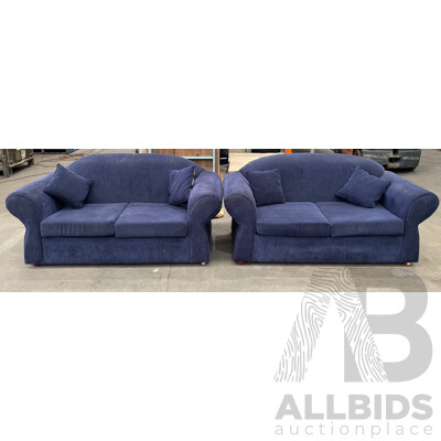 Blue 2 Seater Lounge - Lot of 2