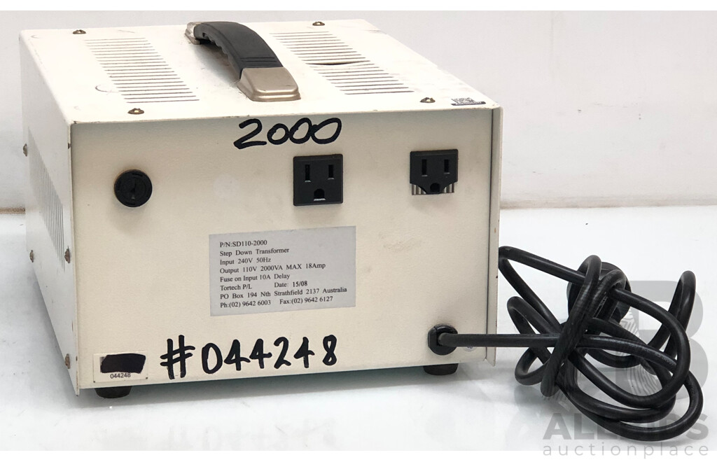 Tortech 240V to 110V Step Down Transformer