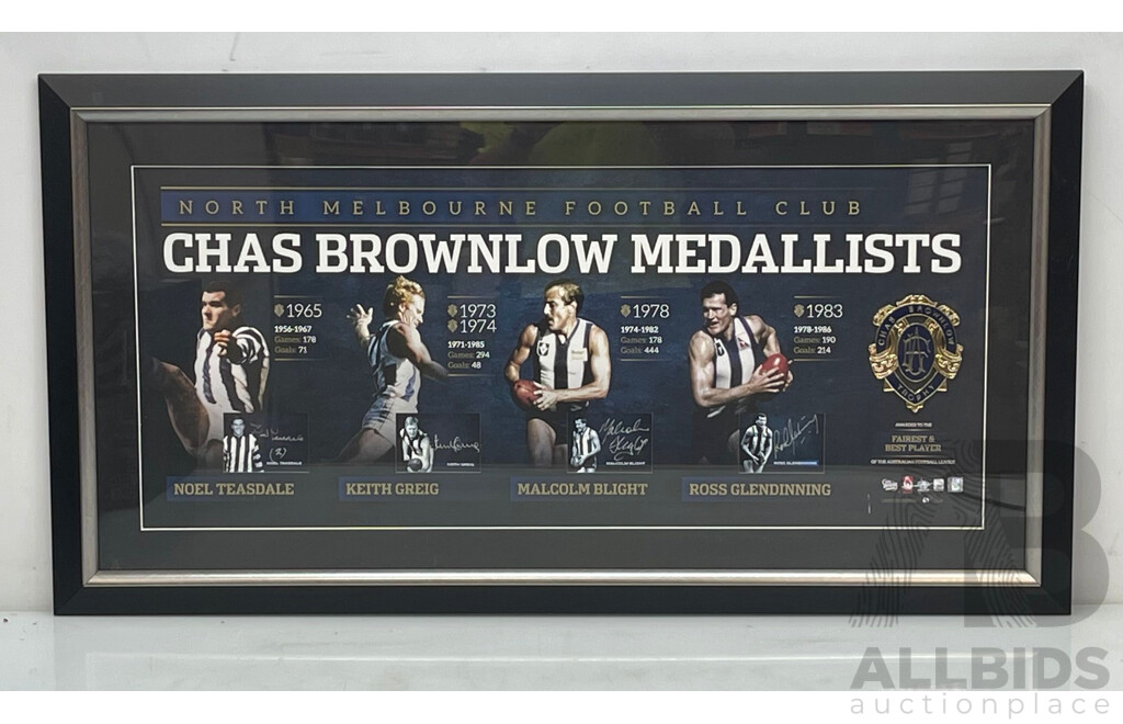 North Melbourne Football Club Brownlow Medalists Signed Print