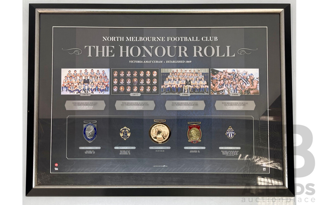 North Melbourne Football Club Honour Roll Framed Print