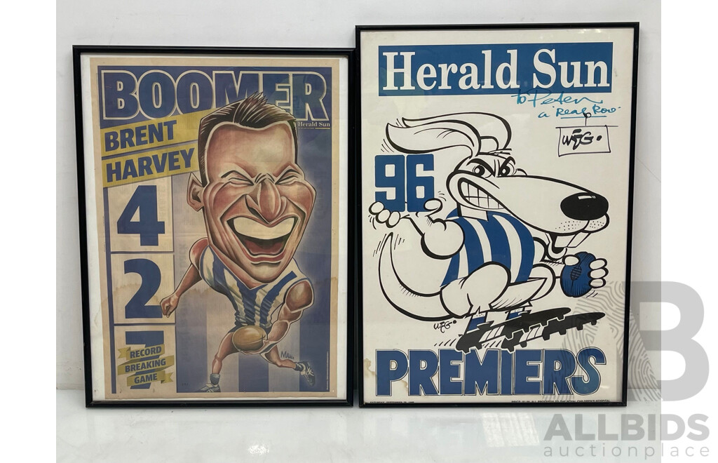 North Melbourne Kangaroos Framed Posters - Lot of 2