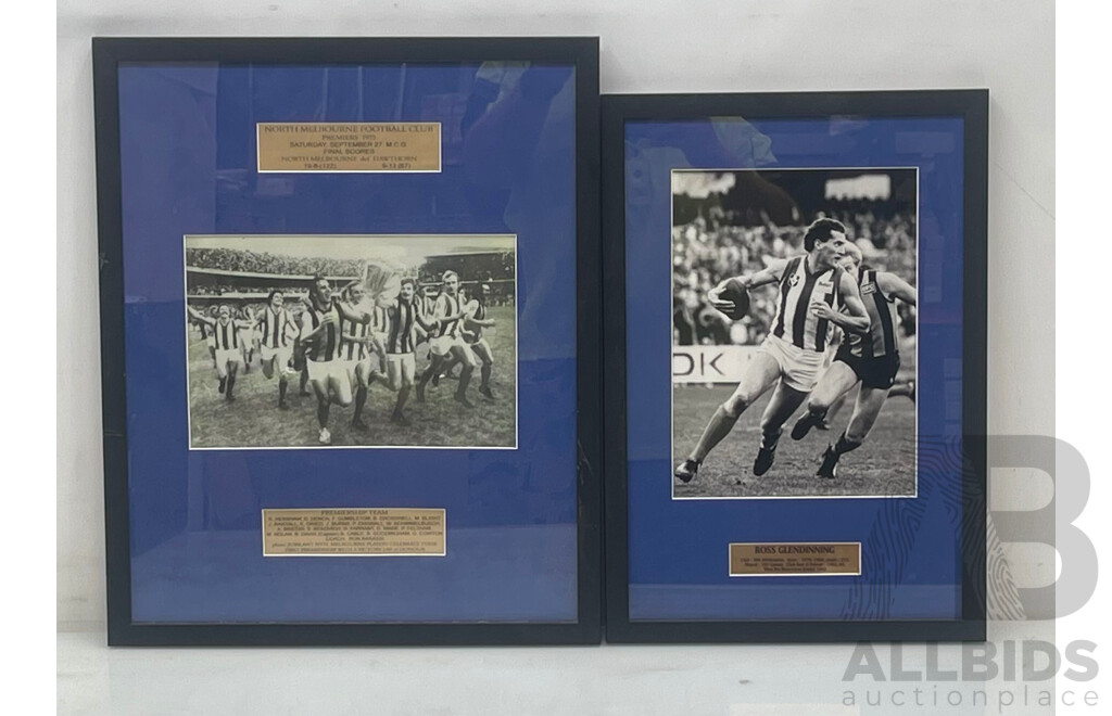 North Melbourne Kangaroos Framed  Presentations - Lot of 2