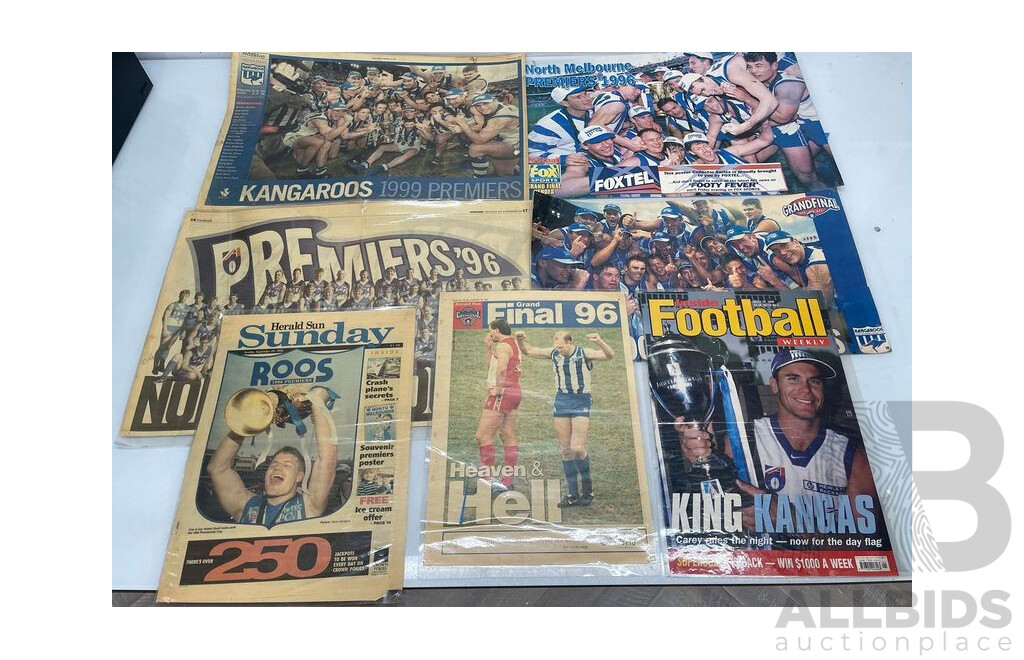 Collection of North Melbourne Kangaroos Laminated Posters