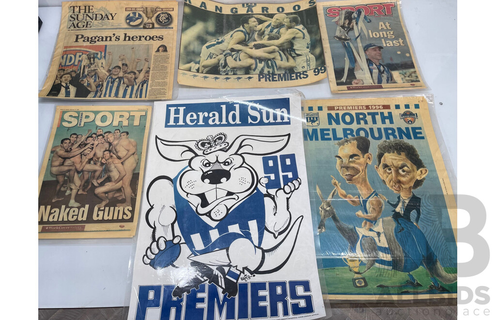 Collection of North Melbourne Kangaroos Laminated Posters