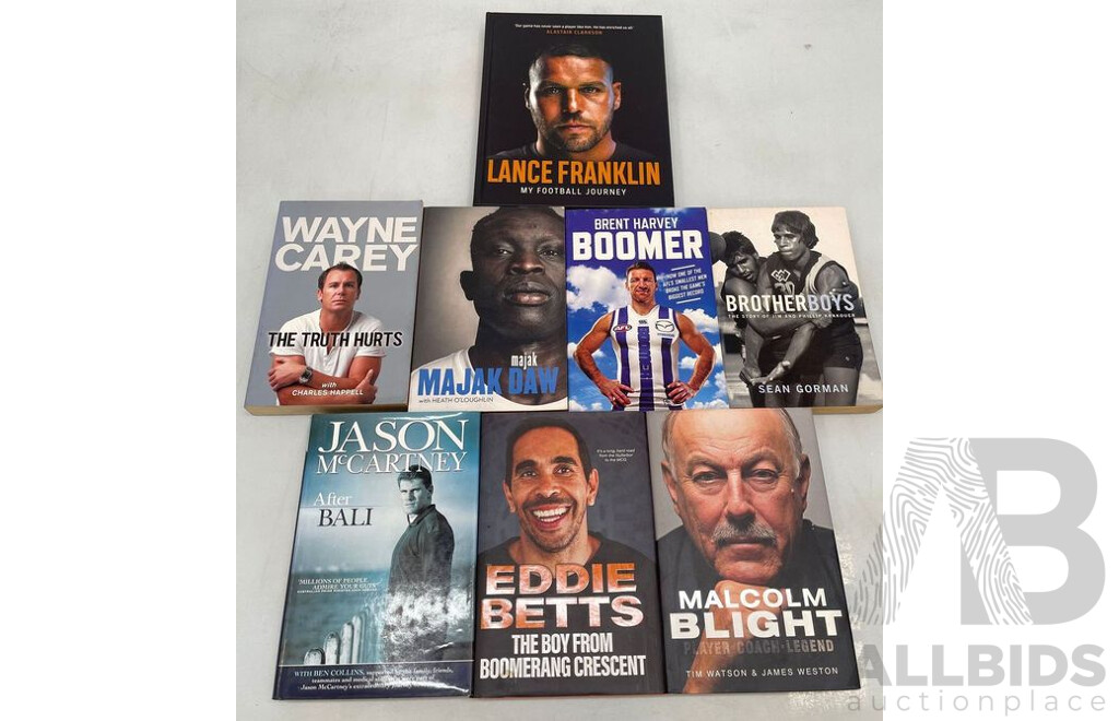 AFL Players Biographies - Lot of 8