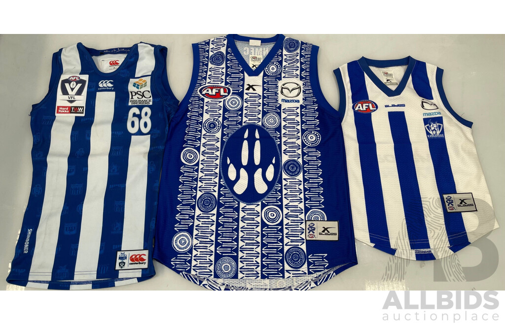 North Melbourne Kangaroos Guernseys - Lot of 3