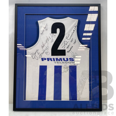 North Melbourne Kangaroos Signed Framed Football Guernsey