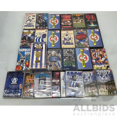 AFL DVDs and VHS Tapes - Lot of 27