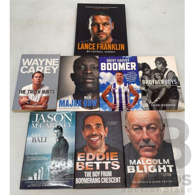 AFL Players Biographies - Lot of 8