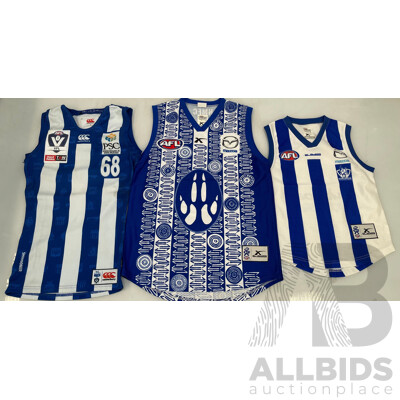 North Melbourne Kangaroos Guernseys - Lot of 3