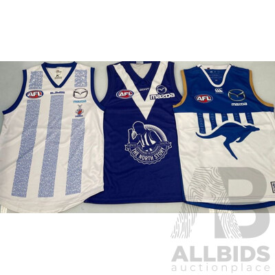 North Melbourne Kangaroos Commemorative Guernseys - Lot of 3