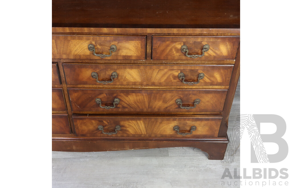 Reproduction Flame Mahogany Nine Drawer Sideboard