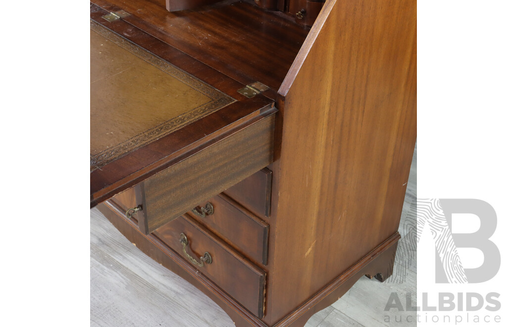 Reproduction Drop Front Veneered Bureau