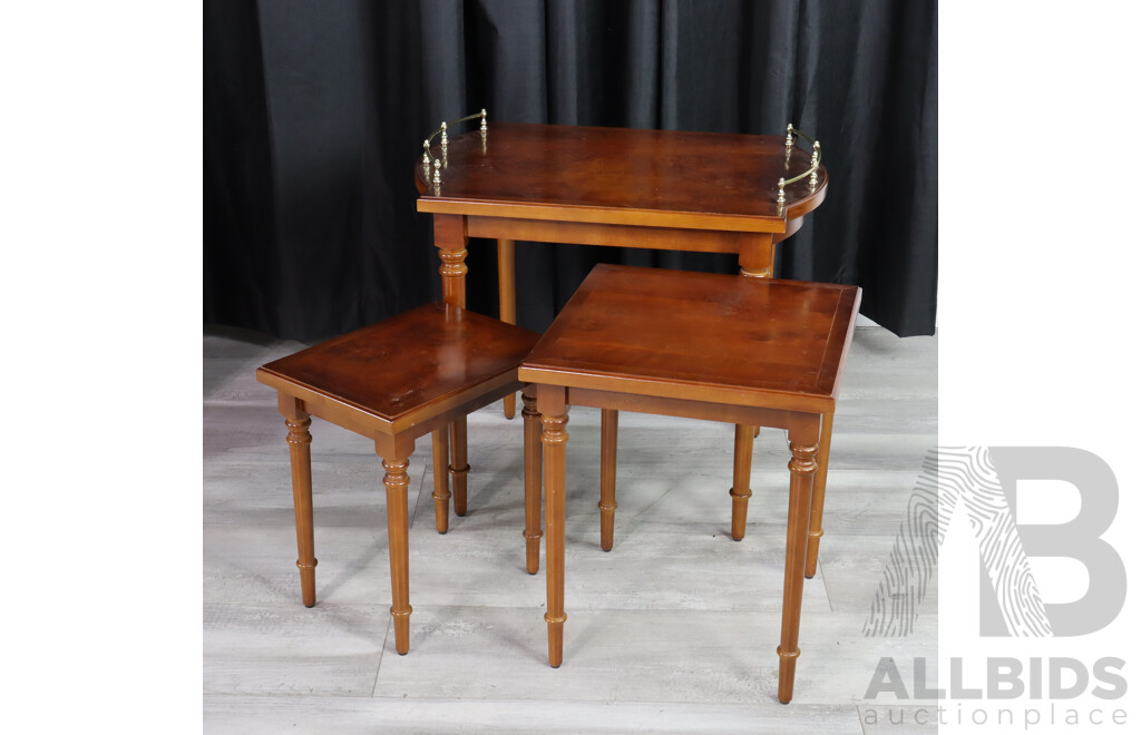 Regency Style Nest of Three Side Tables