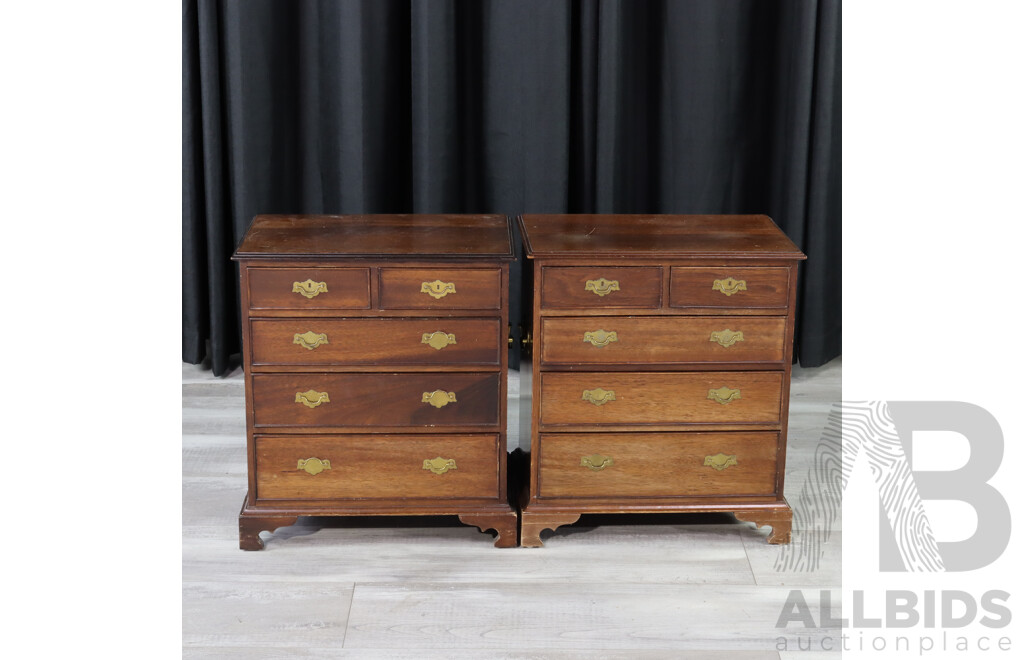 Pair of Georgian Style Mahogany Apprentis Chests