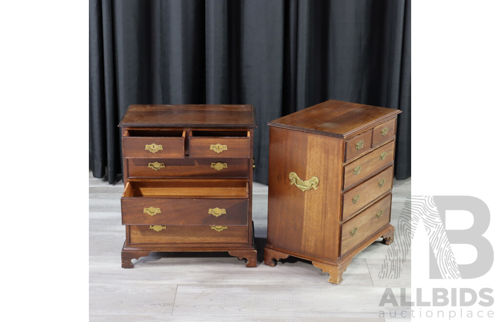 Pair of Georgian Style Mahogany Apprentis Chests