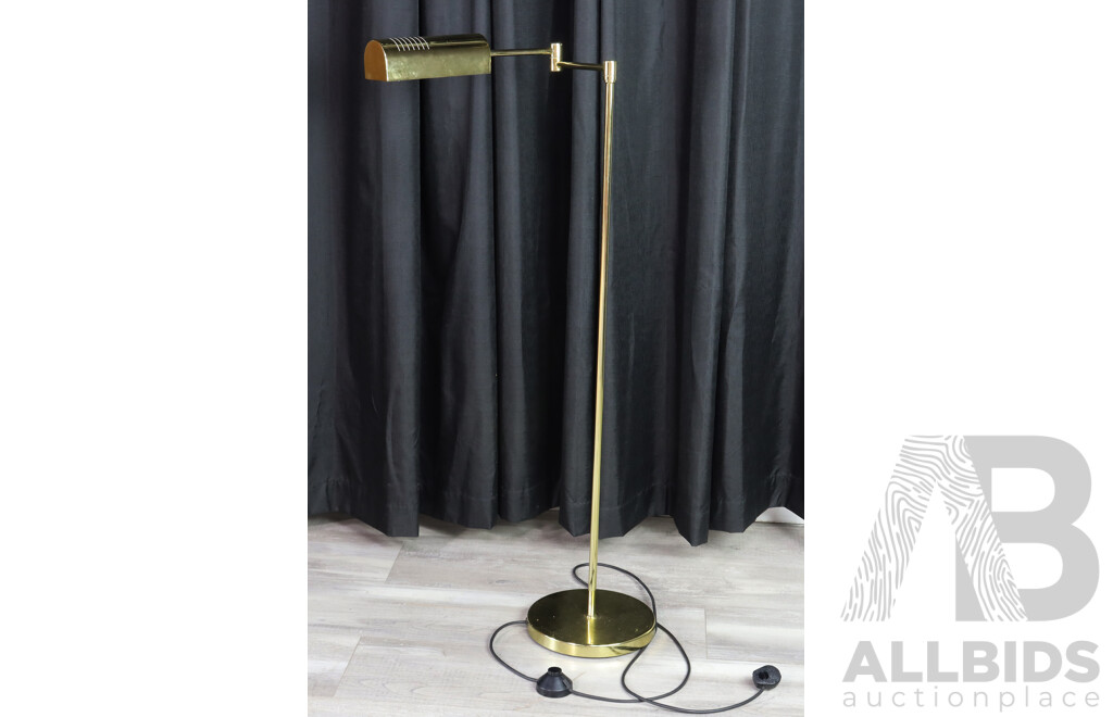 Brass Floor Lamp with Articulated Arm