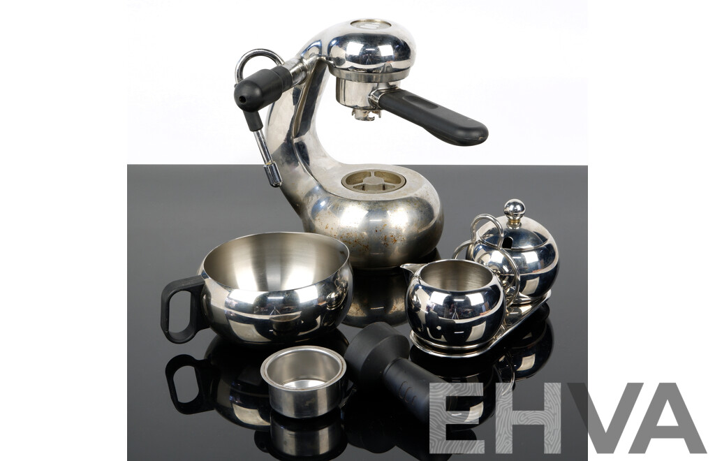 The Little Guy Stovetop Cappuccino Maker with Basket, Arm, Jug and More