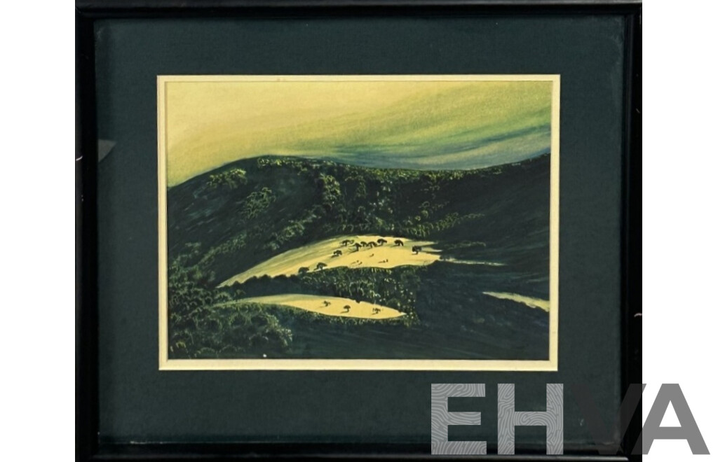 Theo Kirkham, (20th Century), Hidden Meadow, Mixed Media Watercolour, 38 x 44 cm (frame)