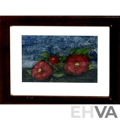 Judith Boaler, (20th Century, Australian), Camellias, Mixed Media, 35 x 43 cm (frame) & Water Lily II, Ink on Arches Paper, 45 x 42 cm (frame) (2)
