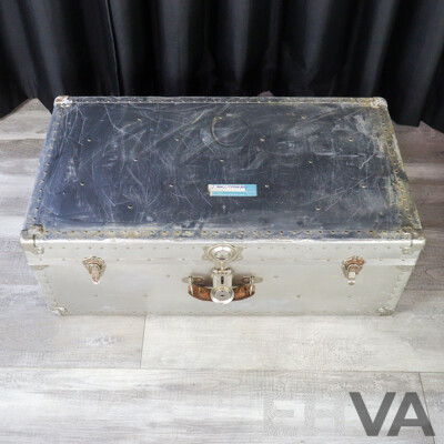 Pair of Graduated Aluninium Shipping Trunks