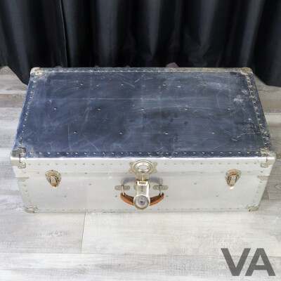 Pair of Graduated Aluninium Shipping Trunks